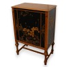 Walnut sideboard with black and gold lacquered panels