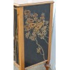 Walnut sideboard with black and gold lacquered panels