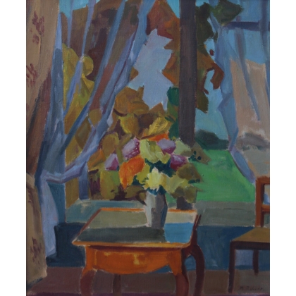 Paintings | Oil on canvas ‘Window’, signed ROBERT Moinat SA  – Antiques and home décor