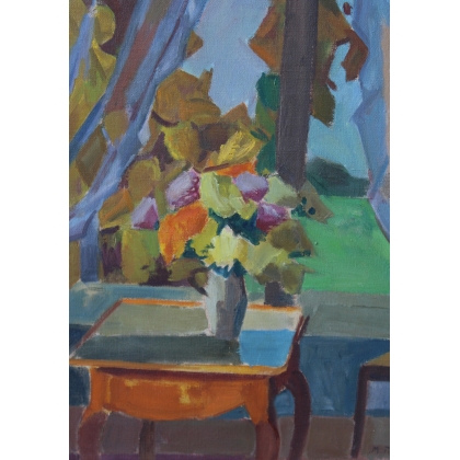 Paintings | Oil on canvas ‘Window’, signed ROBERT Moinat SA  – Antiques and home décor