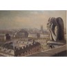 Tableau \"Vue de Notre Dame\" signé E. FREI 1944