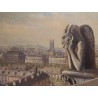 Tableau \"Vue de Notre Dame\" signé E. FREI 1944