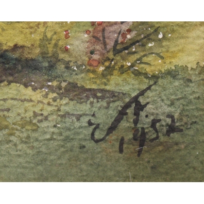 Aquarelle "Pigne d'Arola" signé E. FREI 1952