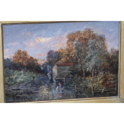 Paintings | Painting entitled ‘Landscape’, signed PIERDON Moinat SA  – Antiques and home décor