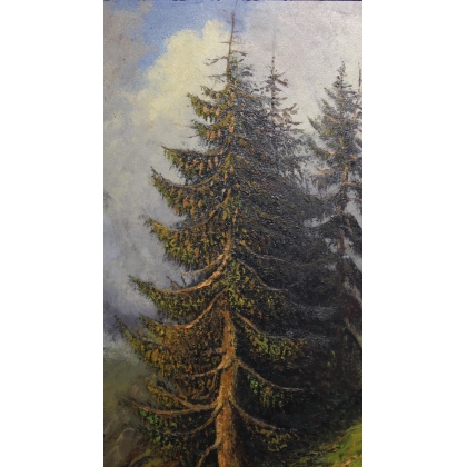 Tableau \"Frutigen\" signé E. FREI 1945