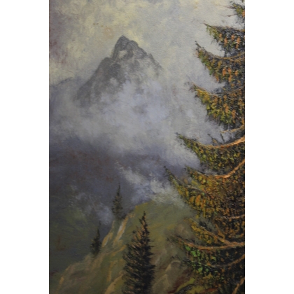 Tableau \"Frutigen\" signé E. FREI 1945