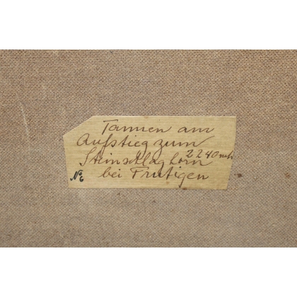 Tableau \"Frutigen\" signé E. FREI 1945