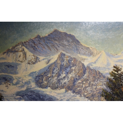 Tableau \"Die Jungfrau\" signé E. FREI 1936