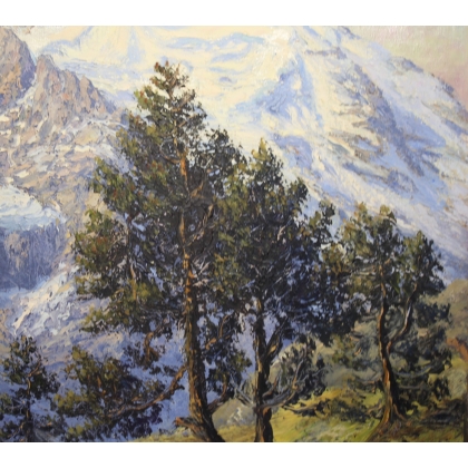 Tableau \"Die Jungfrau\" signé E. FREI 1936