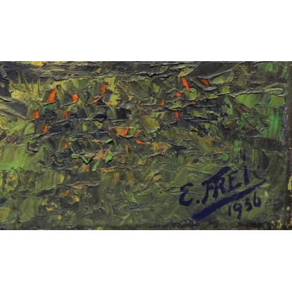 Tableau \"Die Jungfrau\" signé E. FREI 1936