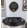 Fontaine Coquille au lion vieux bronze avec bec