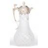 Crystal carafe with a silver-coloured metal spout