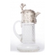 Carafe en cristal et embouchure en métal argenté