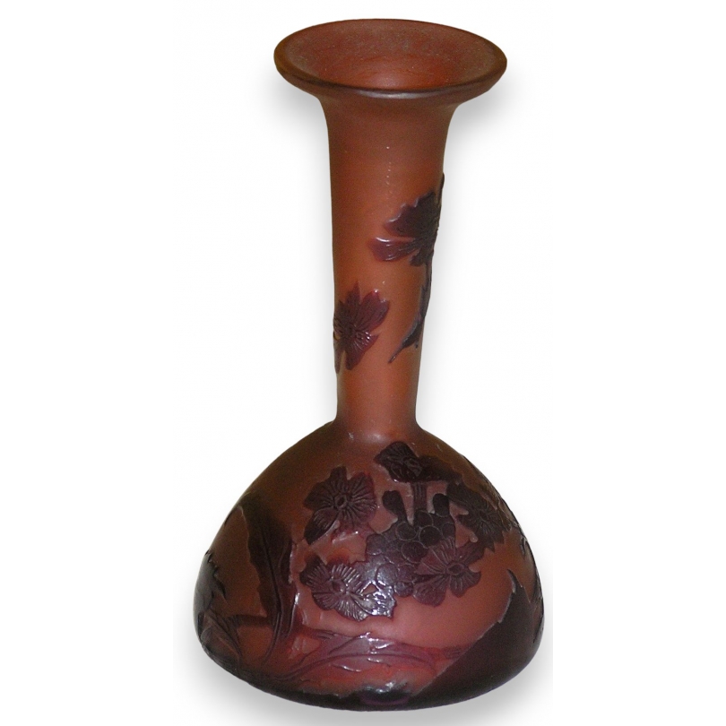 Narrow neck French vase, GALLE