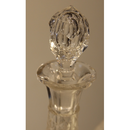 Pair of carafes engraved with grapes