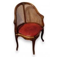 Fauteuil de bureau style Louis XV cannée