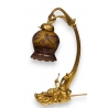 Lampe style GALLÉ "Escargot" en laiton et verre