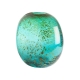 Vase ovale en verre vert et or, grand