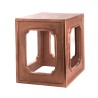 Cast aluminium stool in red copper colour