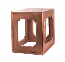 Tabouret en fonte d'aluminium coloris cuivre rouge
