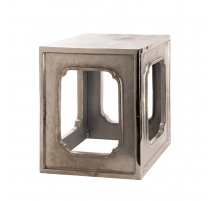 Tabouret en fonte d'aluminium coloris argenté