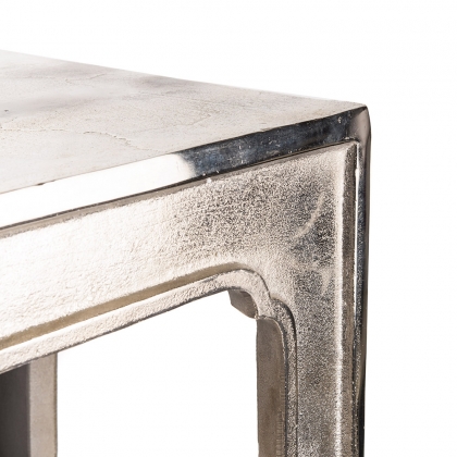 Silver-coloured cast aluminium stool