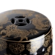 Tabouret en porcelaine noir et or