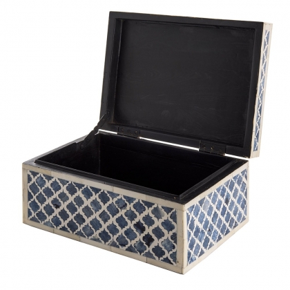 Lapis-coloured bone box set, large