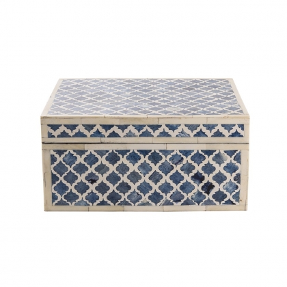 Lapis-coloured bone box set, large