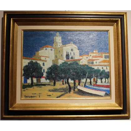 Tableau \"Cadaquès\" signé TERRAPON D. 78