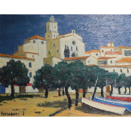 Tableau \"Cadaquès\" signé TERRAPON D. 78