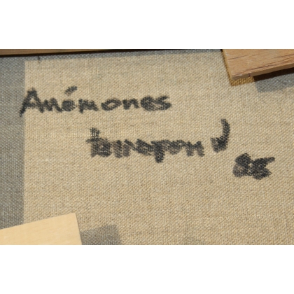 Tableau \"Anémones\" signé TERRAPON D. 85