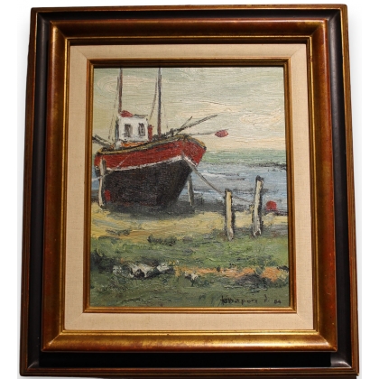 Tableau \"Bateau\" signé TERRAPON D. 84