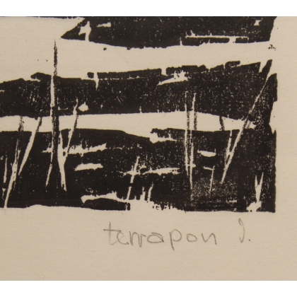 Gravure "Etang" signé TERRAPON D.