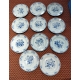 Assiette en porcelaine décor fleurs bleues