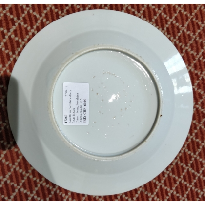 Assiette en porcelaine décor fleurs bleues