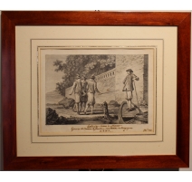 Gravure "Habit des Suisse à Morat" par BARBIER