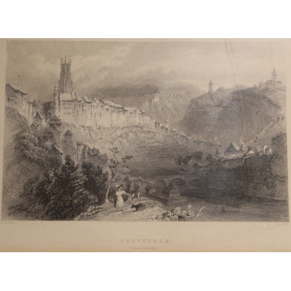 Engraving entitled ‘Freyburgh’ by W. H. BARTLETT