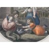Engraving: ‘Children playing with a bird’