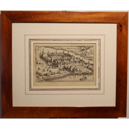 Gravure "La ville de Murten en Suisse" par MERIAN