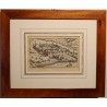 Engraving entitled ‘The Town of Murten in Switzerland’ by MERIAN