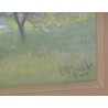 Pastel "Paysage, arbres fleurs  sur Moinat SA  - Antiquités décoration -  Gouaches, Aquarelles, Pastels