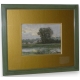 Pastel "Paysage avec rivière" signé R. PIGUET