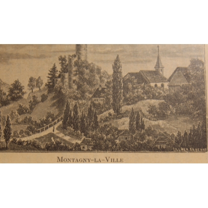 Engraving ‘Montagny-la-Ville’ by ULLMER AX