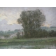 Pastel "Paysage avec rivière" signé R. PIGUET