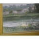 Pastel "Paysage avec rivière" signé R. PIGUET