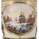 Paire de cache-pots en porcelaine à décor peint