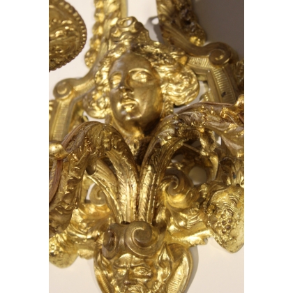 Pair of Napoleon III-style wall lights with three lights