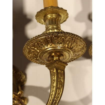 Pair of Napoleon III-style wall lights with three lights