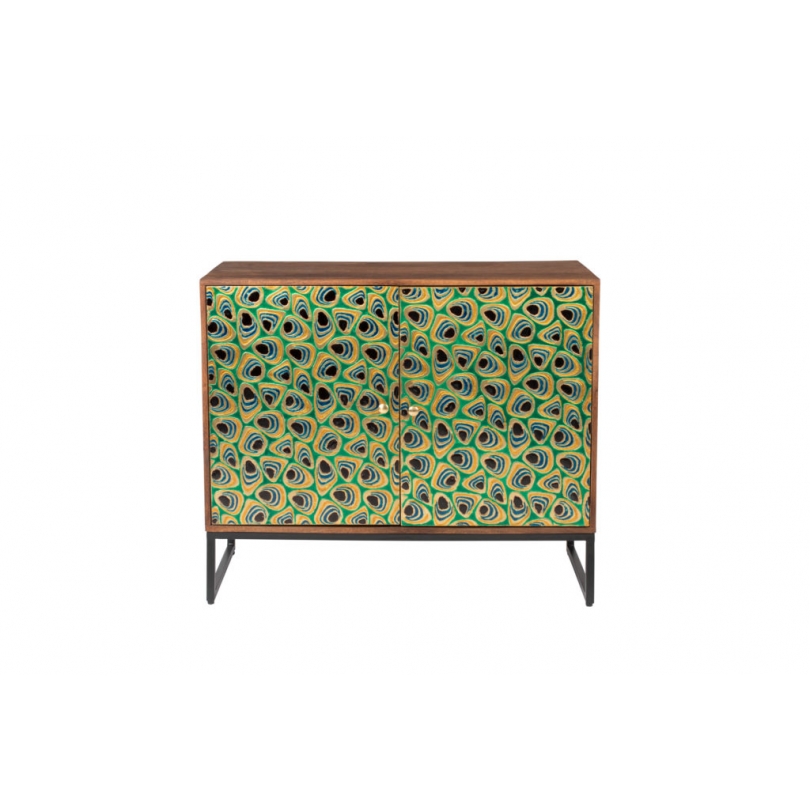Meena sideboard in mango wood, with lacquered brass doors